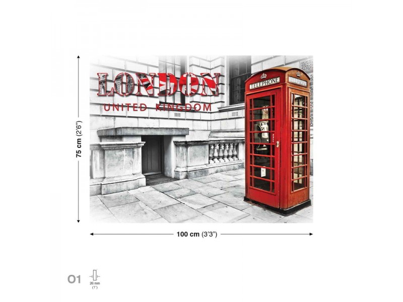 City London Telephone Box Red Canvastavla (PP2302O1)